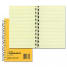 Rediform Brown Board 1-Subject Notebooks - 80 Sheets - Coilock Red Margin - 16 lb Basis Weight - 5