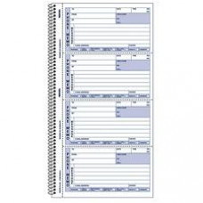 Rediform Memo Style Phone Message Book - 400 Sheet(s) - Spiral Bound - 2 Part - Carbonless Copy - 5 3/4