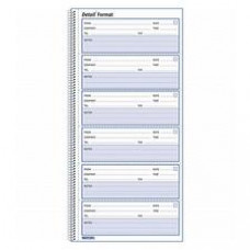 Rediform Voice Mail Log Book - 600 Sheet(s) - Wire Bound - 1 Part - 5 5/8" x 10 5/8" Sheet Size - White Sheet(s) - Blue Print Color - White Cover - Recycled - 1 Each