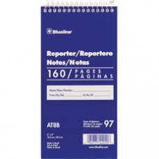 Blueline Reporter Notebook - 160 Sheets - Spiral - 4