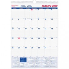 Brownline Ruled Block Monthly Wall Calendar - Julian Dates - Monthly - 1 Year - January 2023 - December 2023 - 1 Month Single Page Layout - 12