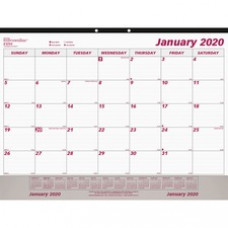 Brownline Vinyl Strip Monthly Desk Pad - Julian Dates - Daily, Monthly - 12 Month - January 2023 - December 2023 - 1 Month Single Page Layout - 22