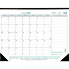 Brownline Ecologix Monthly Desk Pad - Monthly - 1 Year - January 2023 - December 2023 - 1 Month Single Page Layout - 22