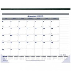 Blueline Net Zero Carbon Desk Pad - Julian Dates - Daily, Weekly, Monthly, Yearly - 12 Month - January 2023 - December 2023 - 1 Month Single Page Layout - 22