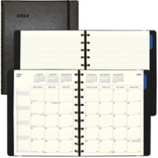 Filofax 17-Month Monthly Planner - Julian Dates - Monthly - 17 Month - August 2022 - December 2023 - 1 Month Double Page Layout - Cream Sheet - Twin Wire - Elastic - Leather - Black - 10.8