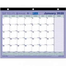 Brownline Monthly Desk/Wall Calendar 2024 - Julian Dates - Monthly - 1 Year - January 2024 - December 2024 - 1 Month Single Page Layout - 11" x 8 1/2" Sheet Size - Desk Pad - White - Chipboard - Reinforced,