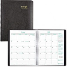 Brownline EcoLogix Monthly Planner - Julian Dates - Monthly - 14 Month - December 2022 - January 2024 - 1 Month Double Page Layout - 8 1/2