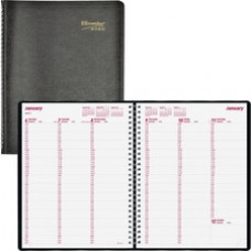 Brownline Soft Cover Twin-wire Weekly Planner - Julian Dates - Weekly - 1 Year - January 2023 - December 2023 - 7:00 AM to 8:45 PM - Quarter-hourly, 7:00 AM to 5:45 PM - Quarter-hourly - 11