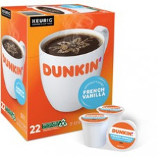 Dunkin' Donuts® K-Cup French Vanilla Coffee - Compatible with Keurig Brewer - Medium - 22 / Box
