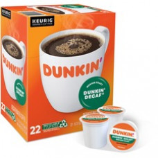 Dunkin' Donuts® K-Cup Dunkin Decaf Coffee - Compatible with Keurig Brewer - Medium - 22 / Box