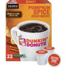 Dunkin'® K-Cup Pumpkin Spice Coffee - Compatible with K-Cup Brewer - Medium - 22 / Box