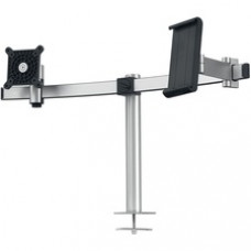 DURABLE Desk Mount for Monitor, Tablet, Curved Screen Display - Silver - Height Adjustable - 1 Display(s) Supported - 38