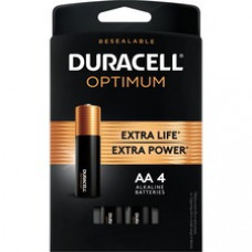 Duracell Optimum AA Alkaline Batteries - AA - 1.5 V DC - 4 / Pack