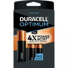 Duracell Optimum AA Alkaline Batteries - AA - 1.5 V DC - 8 / Pack