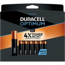 Duracell Optimum AAA Alkaline Batteries - AAA - 1.5 V DC - 12 / Pack