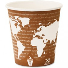Eco-Products World Art Hot Drink Cups - 10 fl oz - 50 / Pack - Multi - Polylactic Acid (PLA), Resin, Paper - Hot Drink