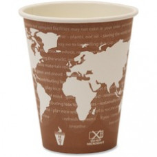 Eco-Products World Art Hot Beverage Cups - 8 fl oz - 1000 / Carton - Multi - Paper, Resin - Hot Drink