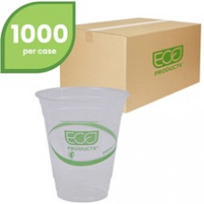 Eco-Products GreenStripe Cold Cups - 12 fl oz - 20 / Carton - Clear, Green - Polylactic Acid (PLA), Plastic - Cold Drink