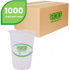 Eco-Products GreenStripe Cold Cups - 16 fl oz - 20 / Carton - Clear, Green - Polylactic Acid (PLA), Plastic - Cold Drink