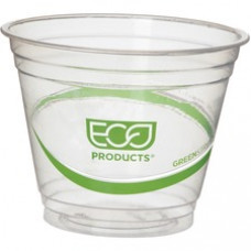 Eco-Products GreenStripe Cold Cups - 9 fl oz - 1000 / Carton - Clear - Polylactic Acid (PLA) - Cold Drink