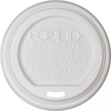 Eco-Products Renewable EcoLid Hot Cup Lids - Polylactic Acid (PLA) - 800 / Carton - White