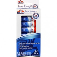Elmer's Extra Strength Permanent Glue Stick - 0.28 oz - Non-toxic, Permanent, Washable - 24 / Pack - White