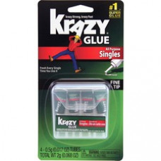 Elmer's Single-use Tubes Instant Krazy Glue - Plastic, Metal, Wood, Rubber, Glass, Vinyl - 4 / Pack - White