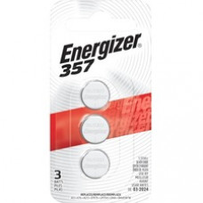 Energizer 357/303 Silver Oxide Button Battery, 3 Pack - For Multipurpose - 1.6 V DC - Silver Oxide - 3 / Pack