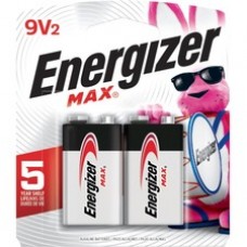 Energizer MAX Alkaline 9 Volt Batteries, 2 Pack - For Multipurpose - 9V - 9 V DC - 595 mAh - Alkaline - 2 / Pack