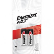 Energizer A23 Batteries, 2 Pack - For Multipurpose - 12 V DC - Alkaline Manganese Dioxide - 2 / Pack
