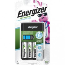 Energizer Recharge 1-Hour Charger for NiMH Rechargeable AA and AAA Batteries - 1 Hour Charging - 4 - AA, AAA