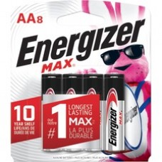 Energizer MAX Alkaline AA Batteries, 8 Pack - For Multipurpose - AA - 1.5 V DC - Alkaline - 8 / Pack