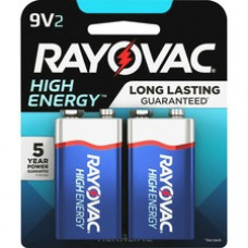 Rayovac Alkaline 9V Batteries - For Multipurpose - 9V - 9 V DC - 2 / Pack