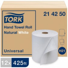 TORK Universal Hand Towel Roll - Nature Brown - Fiber - Easy to Use, Embossed, Absorbent, Long Lasting - For Hand - 1 Roll