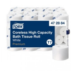 Tork Coreless High-Capacity Toilet Paper Roll White T7 - Tork Coreless High-Capacity Toilet Paper Roll White T7, Premium, 2-ply, 36 x 750 sheets, 472884