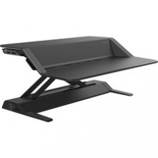 Lotus™ Sit-Stand Workstation - Black - 35 lb Load Capacity - 2 x Shelf(ves) - 5.5