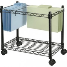 Fellowes High-Capacity Rolling File Cart - 4 Casters - Metal, Steel - 24" Width x 14" Depth x 20.5" Height - Black