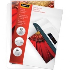 Fellowes Glossy Pouches - 5mil, Photo, 25 pack - Sheet Size Supported: Photo-size - Laminating Pouch/Sheet Size: 6.25