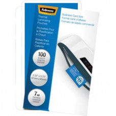 Fellowes Glossy Pouches - Business Card, 7 mil, 100 pack - Sheet Size Supported: Business Card - Laminating Pouch/Sheet Size: 3.75