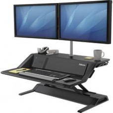 Fellowes Lotus™ DX Sit-Stand Workstation - Black - 35 lb Load Capacity - 5.5