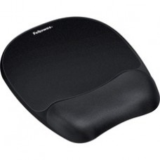 Fellowes Memory Foam Mouse Pad/Wrist Rest- Black - 1" x 7.9" x 9.3" Dimension - Black - Memory Foam, Jersey Cover - Wear Resistant, Tear Resistant, Skid Proof
