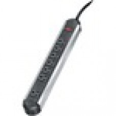 Fellowes 7 Outlet Metal Power Strip with 12' Cord - 3-prong - 7 x AC Power - 12 ft Cord - Silver, Black