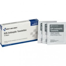 First Aid Only BZK Antiseptic Towelettes - 1Box - 10 Per Box - White
