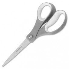 Fiskars Soft Grip 8" Contoured Everyday Scissors - 3.13" Cutting Length - 8" Overall Length - Straight - Stainless Steel - Pointed Tip - Silver - 1 Each