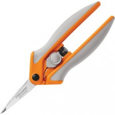 Fiskars RazorEdge Micro-Tip Easy Action Shears - Stainless Steel - Micro Tip - Orange, Silver - 1 / Each