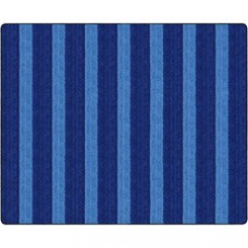Flagship Carpets Basketweave Stripes Classroom Rug - Floor Rug - 10.60 ft Length x 13.20 ft Width - Rectangle - Blue - Nylon
