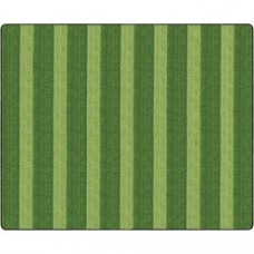 Flagship Carpets Basketweave Stripes Classroom Rug - Floor Rug - 10.60 ft Length x 13.20 ft Width - Rectangle - Green - Nylon