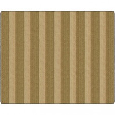 Flagship Carpets Basketweave Stripes Classroom Rug - Floor Rug - 10.60 ft Length x 13.20 ft Width - Rectangle - Natural - Nylon