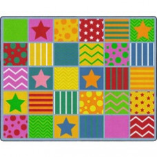 Flagship Carpets Silly Seating Classroom Rug - 10.60 ft Length x 13.20 ft Width - Rectangle - Primary - Nylon
