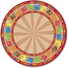 Flagship Carpets Calm Circle Time Books Round Rug - 12 ft Diameter - Circle - Multicolor
